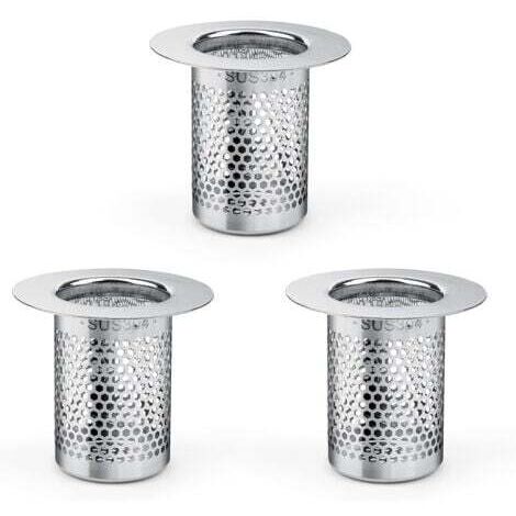 Filtre a Cheveux pour Douche, 3 Pièces Inoxydable Filtre Douche Cheveux, 5,5 × 5cm Filtre Lavabo Cuisine pour Balcon, Cuisines Filtre de Siphon de Sol Salle