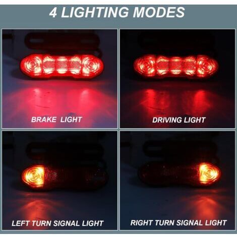 Feu Arrière Pour Vélo électrique 12V à 60V : LED Ultra-bright Avec Fonction Frein Et Clignotants !