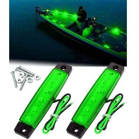 Lot de 2 feux de bateau intérieurs à LED, barre de bande mince utilitaire pour éclairage de courtoisie, feux de cockpit, feu de navigation vert (1/5)