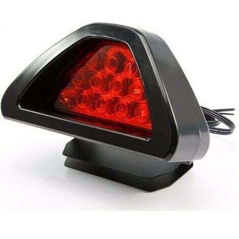 Feu de freinage arrière de voiture, 12V universel 12 LED troisième feu d'arrêt, feu arrière de brouillard Flash stroboscopique, lumière rouge et coque rouge (1/5)