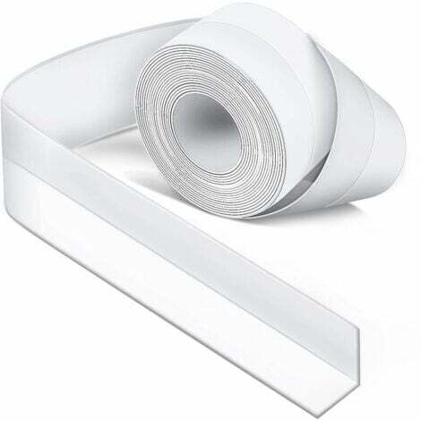 Joint de salle de bain en silicone blanc, joint de baignoire, ruban d'étanchéité, anti-moisissure et étanche, ruban souple pour cuisine (1/5)