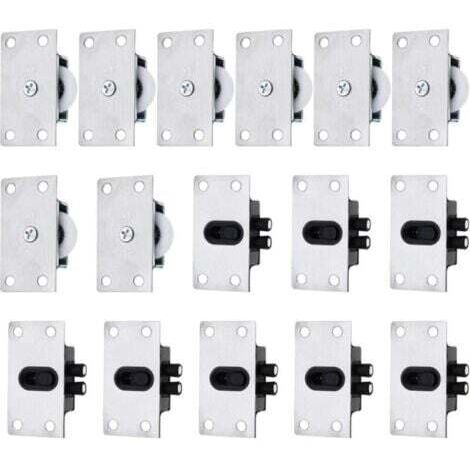 Lot de 16 roulettes de rechange pour porte coulissante - Accessoires de meubles pour armoires (1/5)