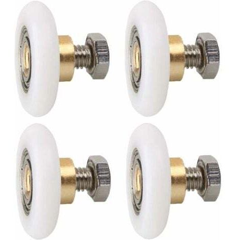 4 pièces Roulette Porte de Douche 23 mm, Roues de Rechange pour Porte de Douche Roulettes de Rechange pour Porte de Douche RainuréE avec vis Diamètre (1/5)