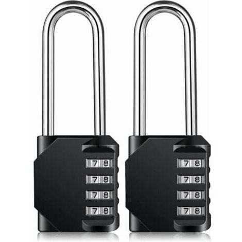 Cadenas à combinaison robuste - Cadenas résistant aux intempéries, verrou réinitialisable, anse de 43 mm en alliage de zinc à 4 chiffres
