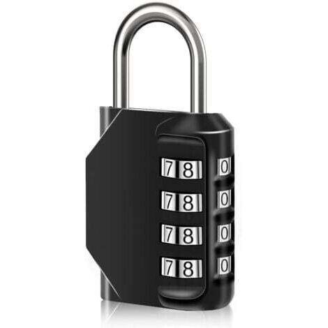1 cadenas à combinaison étanche à 4 chiffres avec code numérique, serrure à combinaison en alliage de zinc pour porte, boîte à outils, écoles, gymnase, clôtures, armoire à roulettes et
