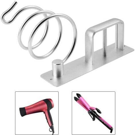 Rangement Salle Bain Autocollant Support Sèche-Cheveux LOXSUN - Mural Sans Perçage, Métal, Pour Sèche-cheveux Et Lisseur Rangement Sans Perçage