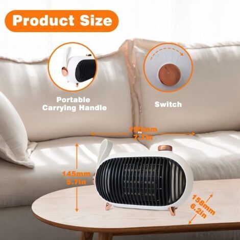 Chauffage D'Appoint Électrique Silencieux 1500W - Radiateur Céramique PTC Avec Thermostat, WiFi, Alexa