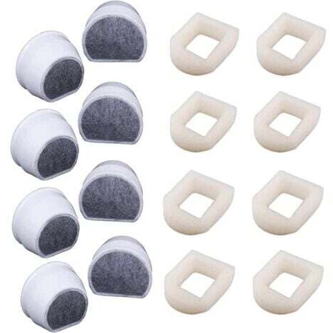 Lot de 16 pré-filtres en mousse et filtres à charbon compatibles avec les fontaines PetSafe Drinkwell INOX 360 Avalon Pagoda Ocean View et les filtres de fontaine Sedona et de fontaine pour chat (1/5)