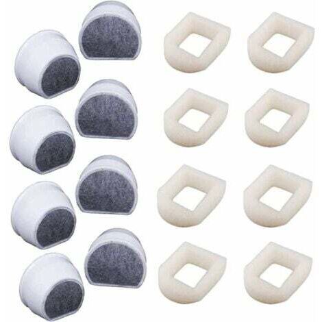 Pack de 16 pré-filtres en mousse et filtre à charbon compatibles avec la fontaine PetSafe Drinkwell INOX 360 Avalon Pagoda Seascape et les fontaines Sedona, filtre pour fontaine à eau pour chat et chi (1/5)