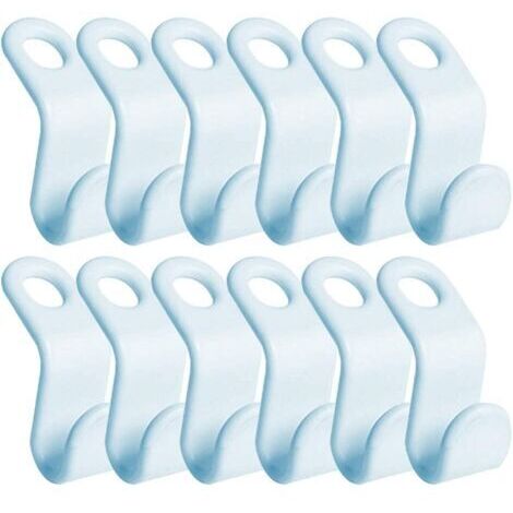 56 Mini cintres en Cascade, Crochets de Connexion pour cintres, Gain de Place dans Les placards (Bleu Ciel) (1/5)