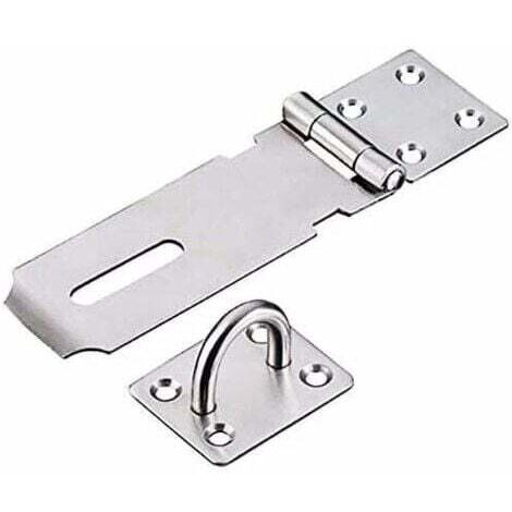 Moraillon de Cadenas en Acier Inoxydable, Heavy Duty Moraillon et Agrafe avec Vis, Fermoir de Porte Verrou de Porte Hangar Loquet Cadenas Agrafe (1/5)