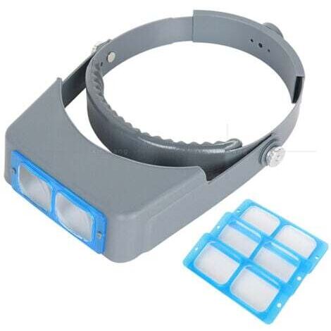 Loupe de bandeau, loupe de bijoux professionnelle à double lentille, loupe binoculaire en verre opitcal avec grossissement de lentille-1,5X 2X 2,5X 3,5X pour réparation, travaux manuels (1/5)