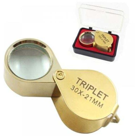 Bijoutier Eye Loupe Verre loupe 30x Loupe avec Boîtier 30x Loupe de Poche Pliable en Verre Loupe Botaniste Loupe Bijoutier 30X Loupe de Poche pour Bijoutier Horloger Lecture de Journal (1/5)
