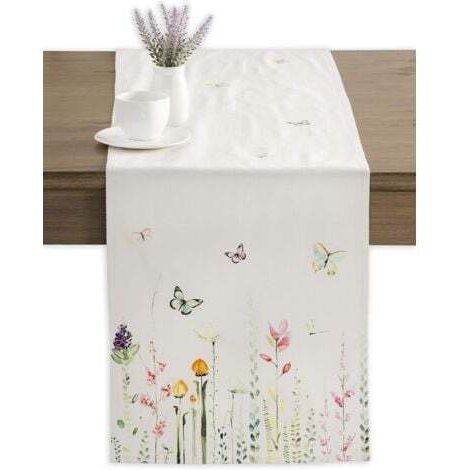 Botanical Fresh Chemin de Table pour fêtes Dîner Vacances Cuisine Printemps/Été (33cm x 183cm)