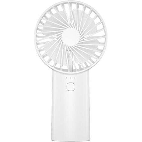 Ventilateur portable puissant à 3 vitesses avec lampe de poche, rechargeable par USB, idéal pour les voyages, l'extérieur et le bureau (blanc) (1/4)