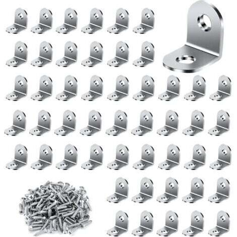 Supports de fixation en acier inoxydable - Lot de 50 supports de fixation 2525 mm pour la fixation et la réparation de meubles (1/5)