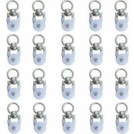 20pcs Rouleaux de Rail de Rideaux,Rouleaux de Rail,Rouleaux de Tringle à Rideaux GlissièRes,Poulie Silencieuse,Rail de Rideaux FenêTre Double Rail Rouleau,pour Rails de Rideau de Windows (1/5)