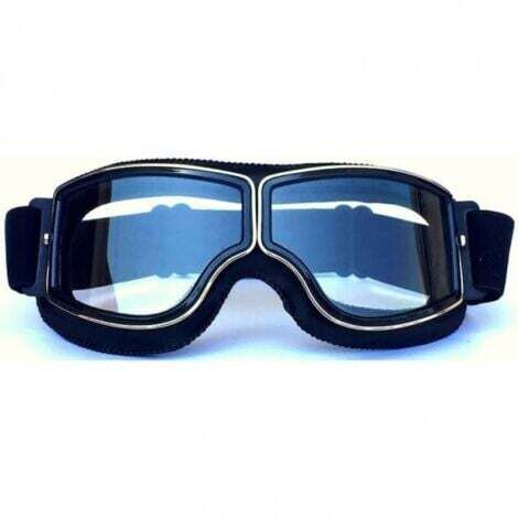 (Cadre noir + lentille transparente) Lunettes de Moto et Jet Lunettes de Protection Masques de Moto 18x8cm (1/5)