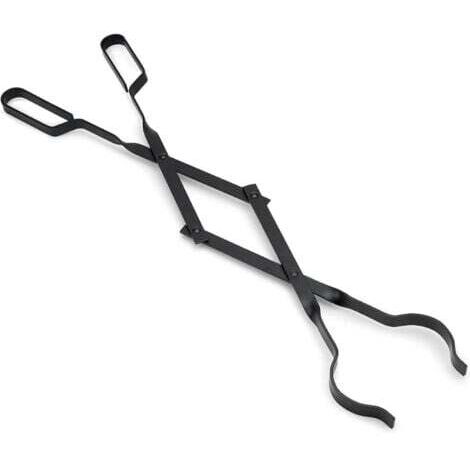 Pince à cheminée 66cm avec poignées À toute épreuve pince à feu Intérieur Poêle à bois Fer forgé pince pour feu De plein air Pince à bûches de bois pour Feu de camp Foyer Outils (1/5)