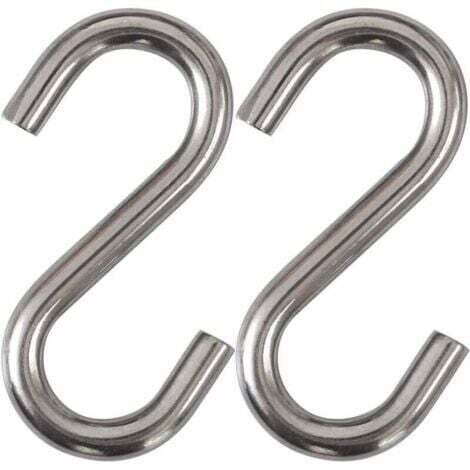 Lot de 2 Crochets en S en acier inoxydable 304 robustes Crochets en S pour balançoire de hamac de 7,6 cm Crochets utilitaires de qualité industrielle (1/5)
