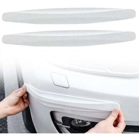 Deux bandes de caoutchouc pour pare-chocs de voiture, protection de pare-chocs, caoutchouc anti-collision (blanc)