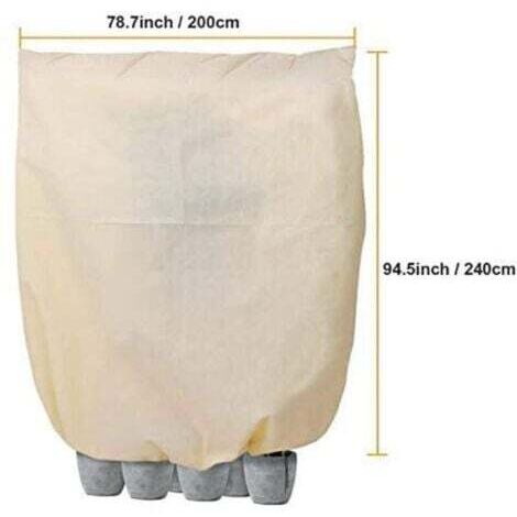 (200x240cm)Housse Hivernage pour Plantes Voile Hivernage Plante Housses de Protection Non-Tissé Beige (1/4)
