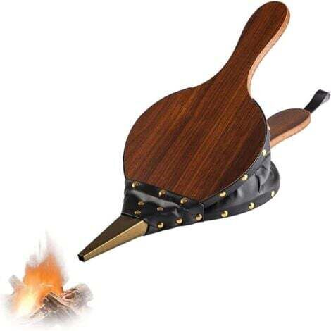 Soufflet Cheminée et Barbecue Bois, Souffleur de Cheminée Manuel, Souffleur Bois Feu, Buse en Fonte de Soufflet de Cheminée en Bois Avec Cordon Suspension, pour Cheminée, Barbecue, Camping Plein Air (1/5)