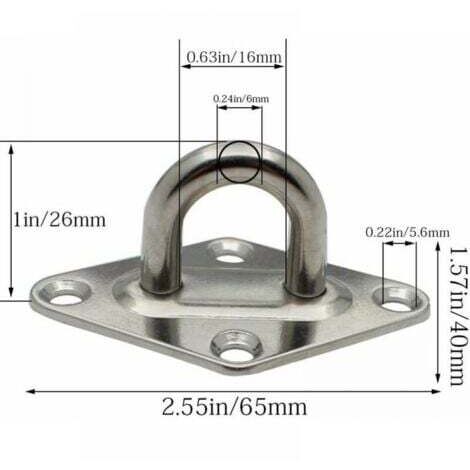 Plaques à Œillets En Acier Inoxydable V4 - Lot De 4 Fixations Robustes 40x50 Mm Pour Hamac, Voile D'Ombrage, Bâche Et Plus