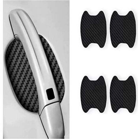 4PCS (Noir) Voiture Film de Protection Universel en Fibre de Carbone Anti-Rayures pour PoignéE Porte Voiture Convient à la Plupart des PoignéEs Porte Voiture Autocollant Poignée Portière