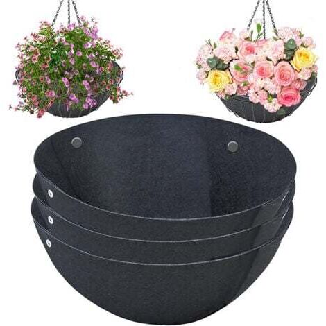 (16in) Insert de panier suspendu 3 pièces doublure de pot de fleur cadre de fenêtre installation de pot de fleur suspendu doublure de panier suspendu hydratant simple pot de fleur (1/5)