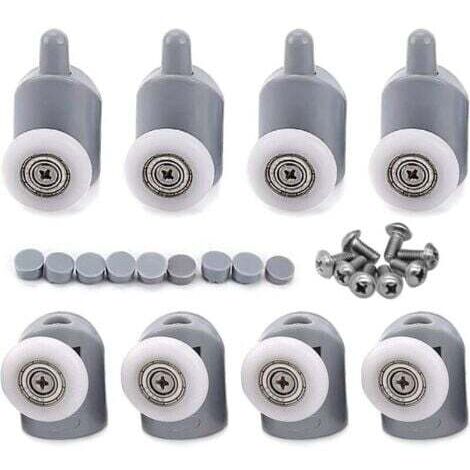 8 Pcs 23mm Galet Rouleau Roulette Roue pour Porte de Douche, Roulettes Coulissantes Porte Salle de Bain (1/5)