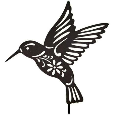 1 pcs Décoration Murale Colibri Oiseau En Métal Noir, Colibri Sculpture En Fer Colibri En Murale En Métal À Suspendre Décoration, Art Mural En Métal Oiseaux Pour Jardin Yard Paysage (le noir) (1/5)