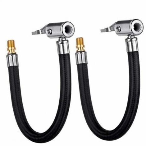 20 cm Auto Voiture Air Pneu Pneu Mandrin Gonfleur Pompe Tuyau Adaptateur Valve Tuyau Outil  (2 pcs) (1/4)