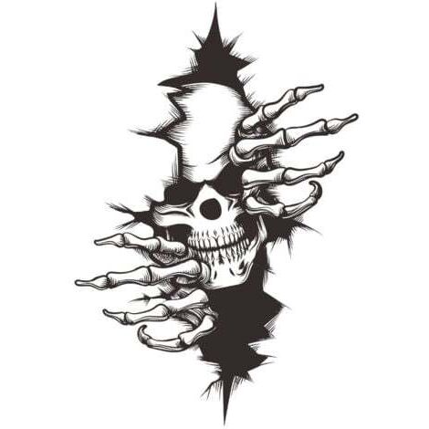Crâne Tête De Mort Skull Horreur 22x32cmStickers Décalque Autocollant Sticker Pour Voiture Véhicule Automobile Autocollant