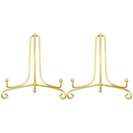 Chevalet décoratif en métal doré, 2 pièces, présentoir de 15 cm de haut, adapté aux photos, recettes, assiettes décoratives, travaux manuels (1/5)
