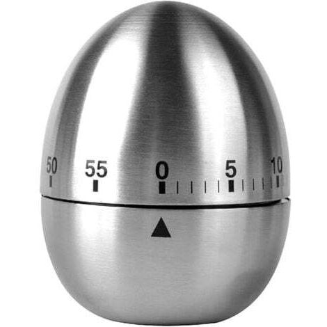Minuterie de Cuisine à Oeufs Alarme Rotative Mécanique en Acier Inoxydable Minuterie de 60 Minutes pour la Cuisson (1/5)