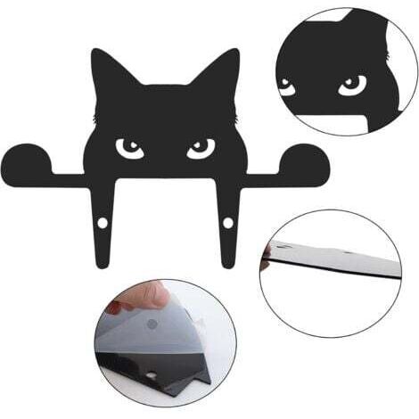 Statue Chat Jardin Silhouette Noire - Décoration Extérieure Anti Animaux, Réaliste Et Durable