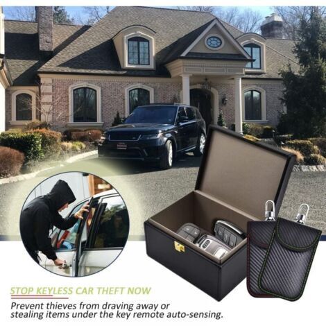 Boîte De Protection Anti-RFID - Lot De 2 Pochettes Faraday Pour Clés De Voiture Et Cartes - 115x92x65 Mm - Bloque Les Signaux