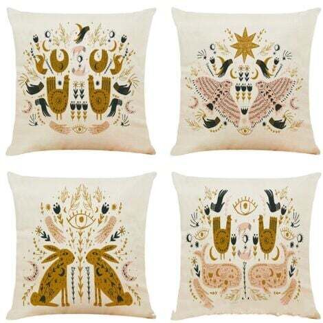 4PCS Taie d'oreiller Décorative de Noël, 45x45cm Housse de Coussin en Velours avec Taie d'oreiller à Fermeture Éclair pour Canapé Lit Voiture Maison, Blanc+Argent (1/5)
