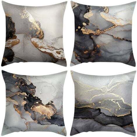 Lot de 4 Housse de Coussin, Housse Coussin 45x45cm Housses de Coussin Taie d'oreiller Décoratif Canapé pour Chambre, Canapé, Chaise, Lit,Jardin(Texture de marbre) (1/5)