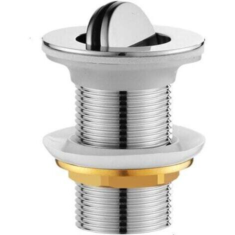 Bonde de lavabo design sans trop plein et sans corps de bonde, chromé (1/3)