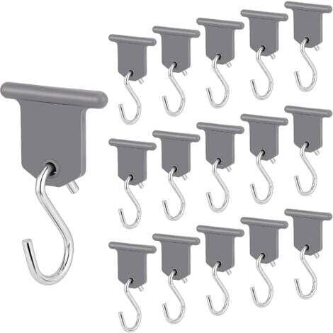 16 Paires Crochet Auvent Camping Car Accessoires Auvent RV Crochet en Forme de S Facile a Installer pour Camping Car Caravane Fournitures Intérieures Extérieures Tente de Noël (Gris) (1/5)