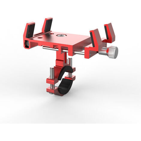 Support de téléphone de vélo rouge, support de téléphone de moto en alliage d'aluminium support de téléphone de vélo universel sans outil installation pour vélo rotation à 360 degrés quatre griffes (1/3)