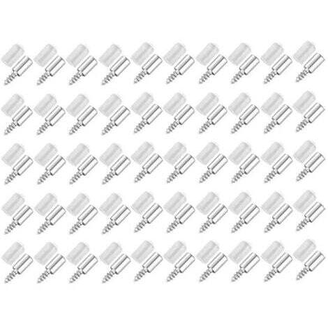 50 Pièces Vis Autotaraudeuses Support,Consoles Pour Etagères,Self-Tapping Screws Cabinet Laminate Support,Utilisé Pour Les Etagères en Verre Etc (1/5)