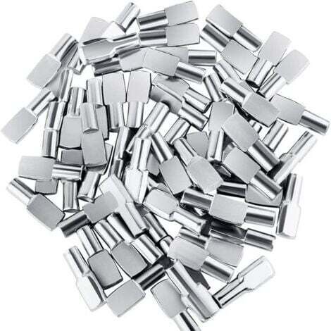 Lot de 120 taquets d'étagère pour chevilles de meubles, Support d'étagère en métal nickelé (1/5)