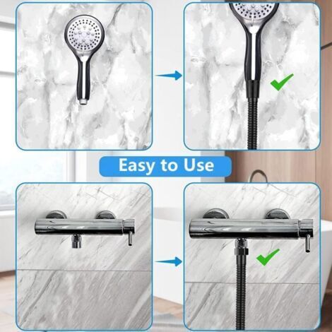 STARBATH Tuyau Douche 2m anti-torsion,Anti-explosion Flexible de Douche 200cm - Tuyau de Douche flexible,anti-pli et,anti-fuite,Connexion standard 1/2,Chrome