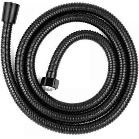 Flexible de douche universel en acier inoxydable de 1,5 m - Anti-torsion et anti-corrosion, filetage G1/2 - Noir