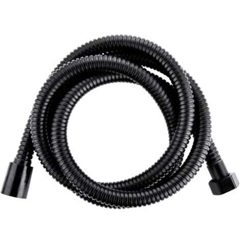 Flexible de douche, flexible de 200 cm pour douchette, flexible de douche avec protection anti-torsion pour douchette, flexible de douche universel anti-torsion, noir