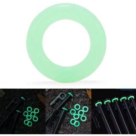 Lot de 50 clous de nuit fluorescents en silicone multifonction pour tente, vision nocturne, anneau lumineux rond et multifonctions, lumineux pour l'extérieur et le camping
