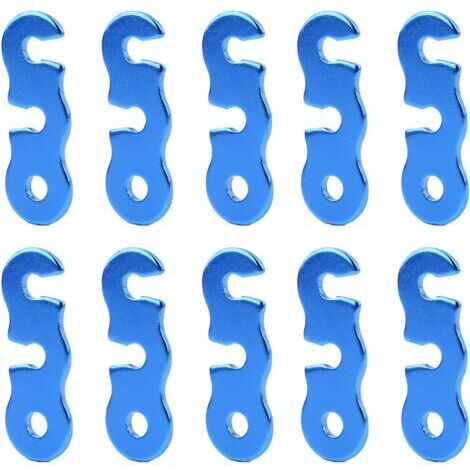 Tendeur de Corde Cam(Bleu), Aluminium Tente Guyline Coureur Tendeur Tente Auvent Corde Accessoires Trois Yeux Boucle de Corde Ouverte (1/4)